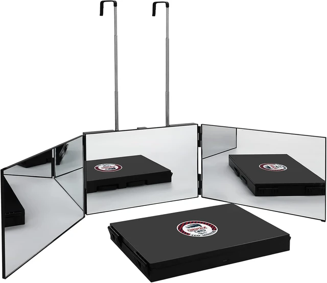 Dripex 3-Way Haircut Mirror, Black · Without LED