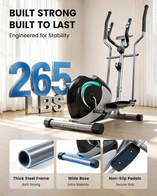 Dripex 16-Level Magnetic Elliptical Trainer, Metallic
